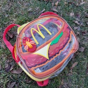 Vintage Y2k McDonalds festival cheeseburger clear burger bag backpack